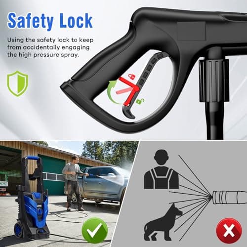 Electric Pressure Washer, 2.5 GPM Power Washer with 4 Quick Connect Nozzles, High Pressure Cleaning Machine with Foam Cannon for Cars/Fences/Driveways/Patios/Home Cleaning