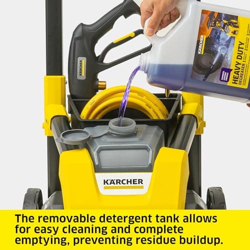 Kärcher Pressure Washer K1800PS, Max 2250 PSI, 3 Spray Nozzles, Detergent Tank, For Cars, Driveways, Siding, Patios, 1.46 max. GPM
