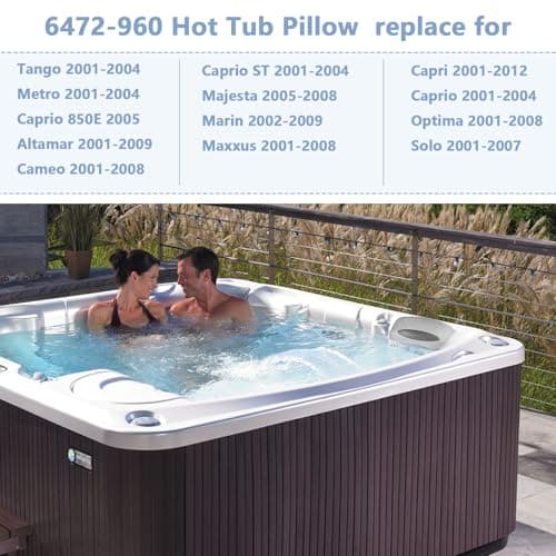6472-960 Spa Headrest Replacement for Sundance 850 and 880 Series (2001-2008) Spa Pillow Hot Tub Head Rest Pads (4 Pack)