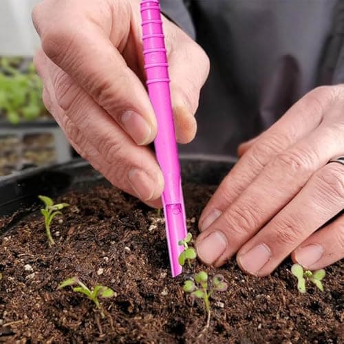 Garden Hand Dibber, 5pcs Dibber Garden Tool, Garden Tool Dibber Planter Transplanter, Adjustable Dibbler Gardening Tool, Efficient Multipurpose Transplanter for Beans, Gardening Planting, Peas (A)