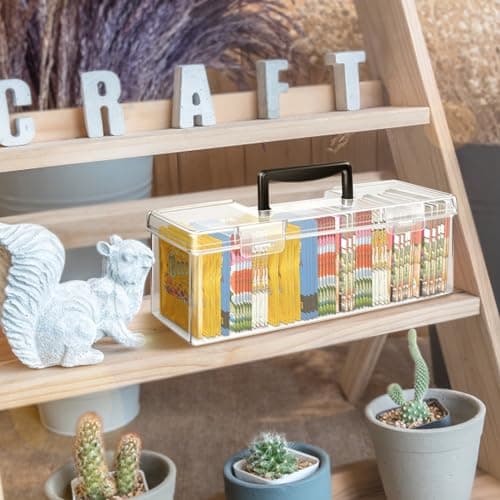 Seed Packet Organizer Box Plastic Portable Seed Packet Storage Box, Seed Storage Organizer