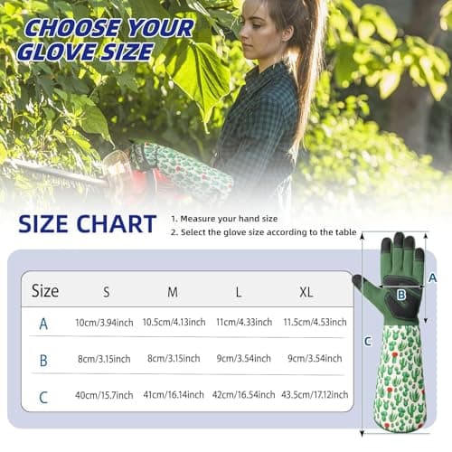 Schwer Gardening Gloves for Women, Rose Pruning Gloves with Forearm Protection, Breathable and Comfortable Thorn Proof Garden Glove with Touch Screen for Yard & Outdoor Work (Medium 1 Pair)