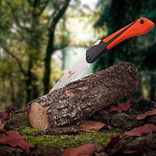 Folding Saw, 8 Inch Rugged Blade Hand Saw, Best for Camping, Gardening, Hunting | Cutting Wood, PVC, Bone, Pruning Saw with Ergonomic Non-Slip Handle Design