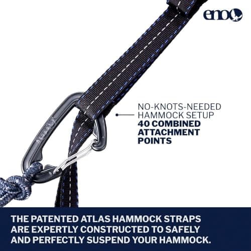 ENO Atlas XL Suspension System - Tree Strap for Hammock - Accessories for Camping, Hiking, and Backpacking - Black/Royal