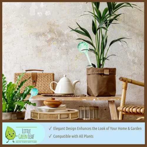 LGL Plant Watering Globes - Automatic Self Watering Globes. Decorative Self Watering Planter Inserts Made From Hand-Blown Durable Glass. Self Watering Spikes to Support Plant Health. 4 Pack, Jumbo.