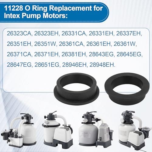11228 L-Shape O-Ring Gasket Replacement for Intex Sand Filter Pumps Motor Seals, Pool Sand Pumps Part Hose Seals Repair Set - 6 Pack
