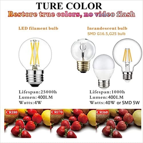 LiteHistory E26 LED Bulb 4W Equal E26 Edison Bulb 40 Watt Neutral White 4000K E26 Bulb Dimmable AC120V 400lm G16.5 Light Bulb led for Rustic Sputnik,Chandeliers,Vanity,Wall sconces Pack of 6