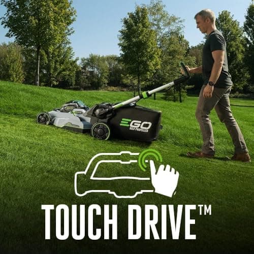 EGO Power+ Electric Lawn Mower, Self-Propelled Cordless with Select Cut and Touch Drive, Includes (2) 56V 4.0Ah Batteries and Rapid Charger – LM2132SP-2