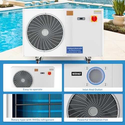Aboron 30125BTU/hr Pool Heater for Above and In Ground Pools & Spas, Heat Pump for Pools up to 8000 Gal, 5.8 COP, Quiet Operation, Automatic Defrost Function, 210V-230V/60Hz