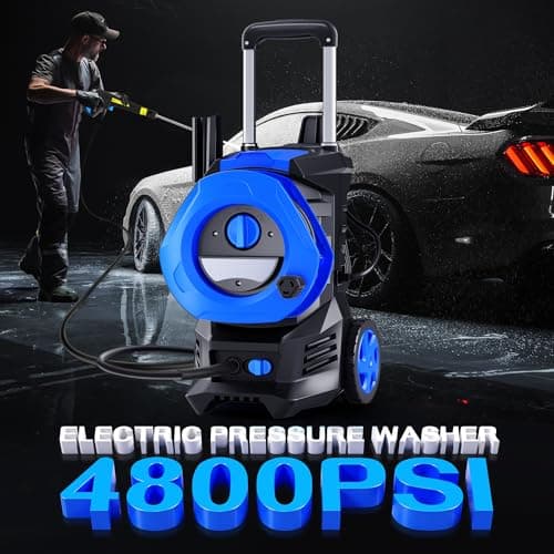 Electric Pressure Washer 4800 PSI 3.5 GPM, 2000W High Pressure Power Washer with 4 Nozzles & Foam Cannon, Portable Cleaner for Car, Driveway, Patio, Fence, Outdoor Cleaning