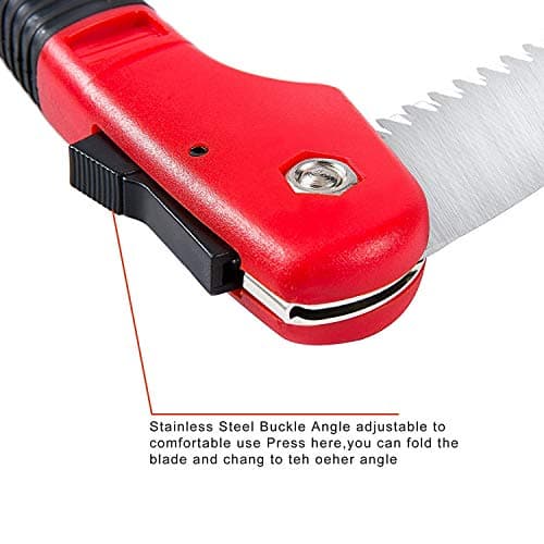 FLORA GUARD 7.7-Inch Folding Hand Saw, Pruning Saw with Trible-Cut Razor Teeth for Wood Cutting, Tree Trimming, Professional Camping Gardening Tools