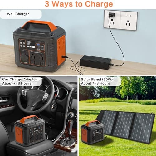 Portable Power Station, 300W 296Wh Solar Generator Quick Charge / 110V AC Outlets/DC Ports and LED Flashlight, Lithium Battery Backup for Home Outdoor Travel Camping Blackout