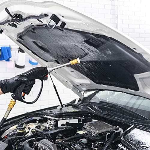 Mudder 4000 Psi Pressure Washer Rotating Turbo Nozzle 4.0 Gpm Quick Connector Turbo Nozzle with 7 Pieces Spray Tips Kit Multiple Degrees (0, 15, 25, 40, 65 Degrees, Rinse1, Soap2)(Black)