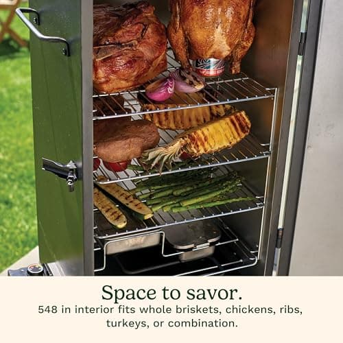Cuisinart 30" Electric Smoker, 3 Adjustable Racks, Large Capacity BBQ Meat Smoker, Water & Wood Trays for Smoked Meat, Brisket, Salmon & Jerky, Adjustable Temperature Control