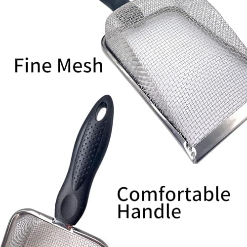 Falltail Stainless Steel Reptile Sand Substrate Scoop Shovel Sifter Fine Mesh Metal Reptile Litter Cleaner Scooper for Sand Bedding