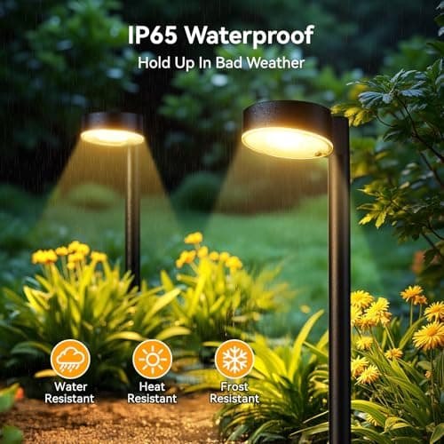 8 Pack Solar Pathway Lights Outdoor, 12 Brighter LED Solar Lights Outdoor Waterproof, Up to 12 Hrs Modern Path Light for Yard Garden Walkway Driveway Lawn (8 Pack)