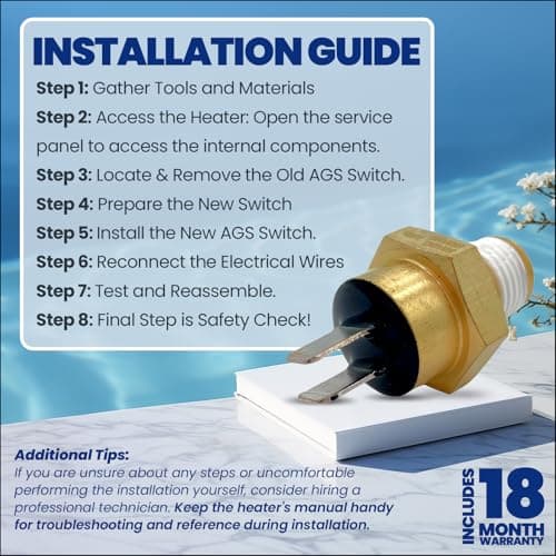 Pentair 42002-0025S Replacement 140F Automatic Gas Shutoff (AGS) Switch | Design for Pool & Spa Heater | Easy Installation Pool Maintenance Kit & Accessories | 18-Month Warranty & USA Support