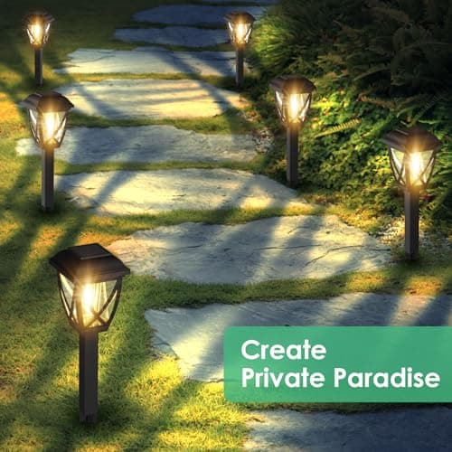 Derynome Solar Lights Outdoor, 10 Pack Waterproof Solar Pathway Lights for Outside, Outdoor Light for Garden, Yard, Patio, Landscape, Planter, Walkway Decor