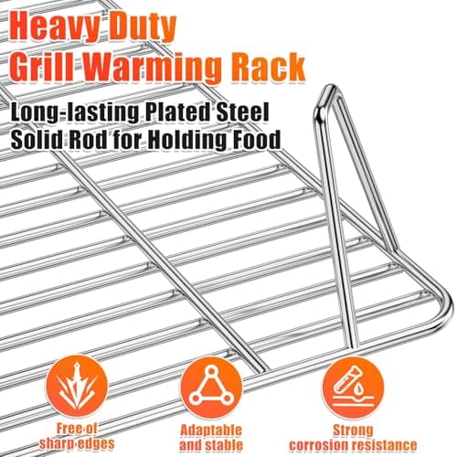 GRISUN Warming Rack for Green Mountain Grill Davy Crockett Pellet Grill, Upper Rack Replacement for GMG-6016, Grill Rack Addition for Doubled Cooking Space (14" x 10" x 3.5")