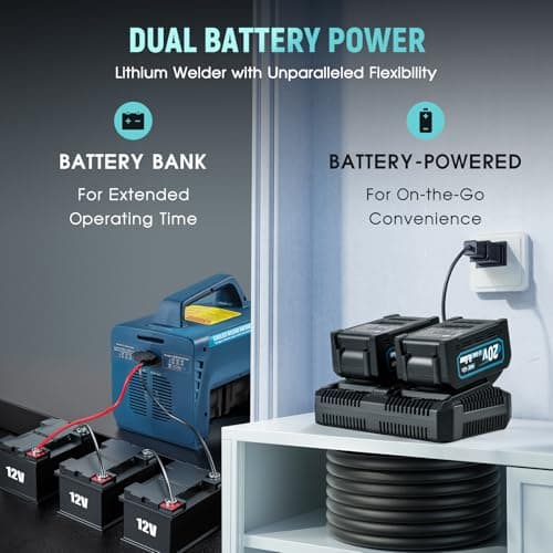 Cordless Welding Machine Upgraded Battery Powered Welder Machine MMA 160A 110V with 4 Batteries Portable LED Display Digital IGBT Inverter Stick Welder Hot Start Portable MMA ARC Welder Machine