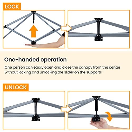 Yaheetech Pop Up Canopy Tent with Backpack, 10x10 Base Portable Easy One Person Setup Folding Shelter Compact Lightweight Slant Leg Canopy with 1 Sidewall, 8x8 Top, White
