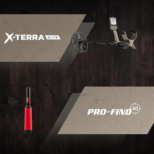 MINELAB X-Terra Elite Bundle, Waterproof, All Terrain Metal Detector for Adults, Multi-IQ Precision Targeting with Simultaneous Multi-Frequency Technology, Includes PRO-FIND 40 Pinpointer