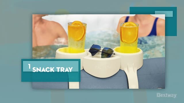 Bestway SaluSpa Inflatable Spa Drink Holder Tray | 1 Caddy Holds 2 Drinks | Outdoor Hot Tub and Spa Accessory