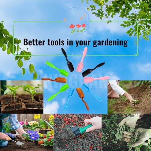 10pcs Bonsai Soil Scoops,Colorful Small Gardening Tools, Plastic Garden Soil Scoops,Suitable for Small Mini Potting Scoop for Plant Flower Succulent,or Milk Powder (Five colors)