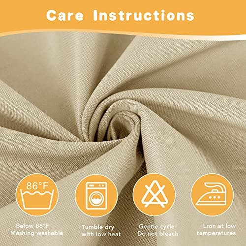 HolidayIdeas Outdoor Curtains for Patio Waterproof, 4 Panels - 54 x 84 Inch - Privacy Protection & Light Filtering Curtains Cream Grommet Outside Curtains for Porch, Gazebo, Pergola, Backyard