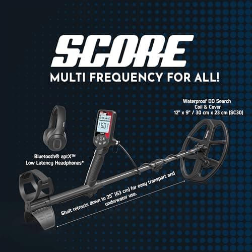 Nokta Triple Score PRO Pack Metal Detector for Adults - Fully Waterproof, Rechargeable, Multi-Frequency, Easy-to-Use Detectors for Treasure Hunting