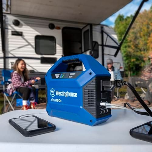 Westinghouse 155Wh 150 Peak Watt Portable Power Station & Solar Generator, Modified Sine Wave AC Outlet, Backup Lithium Battery for Camping, Home, Travel, Indoor/Outdoor Use (Solar Panel Not Included)