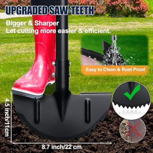 Professional Edger Lawn Tool – 36 inch Heavy Duty Stainless Steel Weed Cutter Tool with Ergonomic Metal Handle – Perfect for Garden, Yard Landscaping, and Turf Trimming, Black