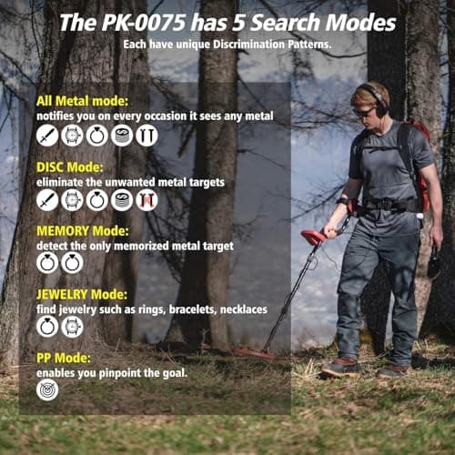 PANCKY Metal Detectors for Adults Waterproof, Professional Higher Accuracy Gold Detector with LCD Display, 5 Mode, Advanced DSP Chip 10" Coil, PK0075