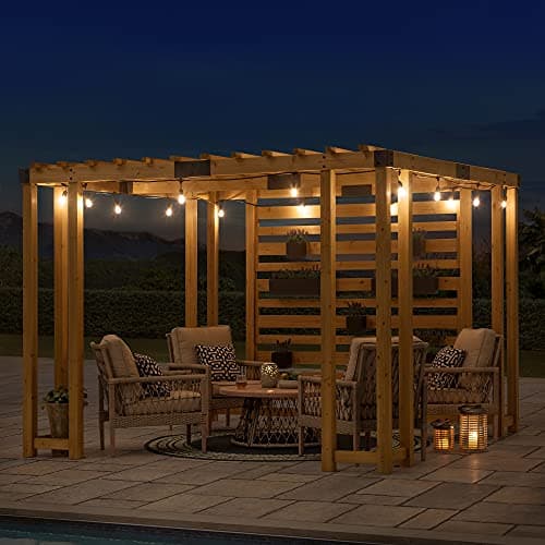 Sunjoy Wood Pergola 10 x 10.5 ft. Cedar Framed Pergolas with Adjustable Hanging Planters by SummerCove
