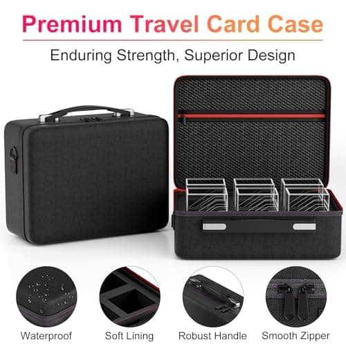 Card Deck Box with Portable Case, 6 Pack Clear Commander Deck Box with 6 Dividers, Holds 600+ Double Sleeved Cards, Fit for MTG, YuGiOh, TCG