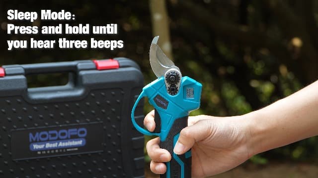 Upgraded Electric Pruning Shears, 1.4" Cutting Diameter Cordless Pruner with LCD Display, Brushless Motor, 2×2.0Ah Rechargeable Batteries & Extra Blade for Garden Trees and Branches