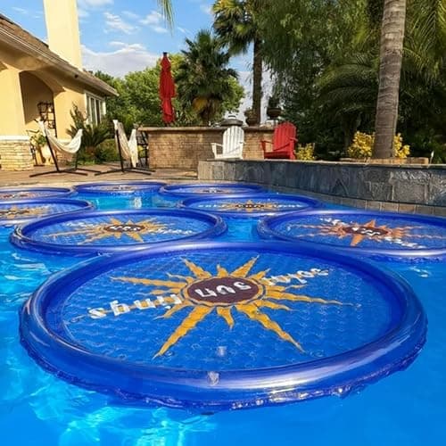 Solar Sun Rings UV Resistant Above Ground Inground Swimming Pool Hot Tub Spa Heating Accessory Circular Heater Solar Cover, Blue (3 Pack)