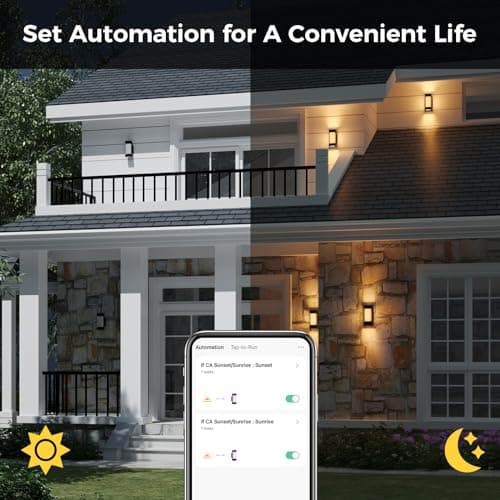 XMCOSY+ Outdoor Wall Lights, 2100LM Smart LED Porch Lights Outdoor, RGBCW Exterior Lighting Sconce, Wi-Fi Control, Compatible with Alexa, IP65 Waterproof, 2 Pack