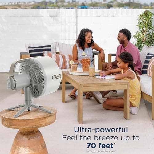 Shark FlexBreeze Pro Mist Fan — Indoor & Outdoor, Integrated Misting, Pedestal to Tabletop, Corded or Cordless, Up to 24-Hr Battery, Oscillating, White, FA302WH (2025 Release)