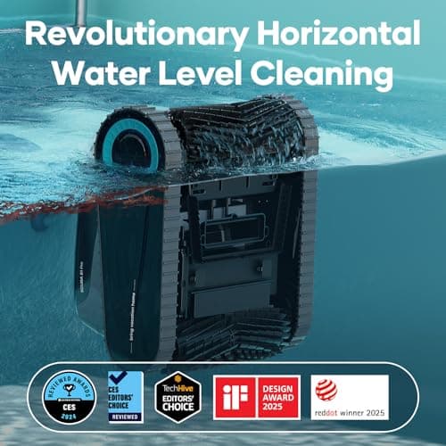 2025 Upgraded AIPER Scuba S1 Pro Cordless Robotic Pool Cleaner, Horizontal Waterline Cleaning, 360° Particle Filtration, 180-Min Battery Life, Ideal for In-Ground Pools up to 2,150 Sq.ft.
