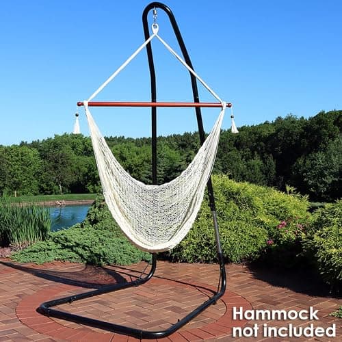 Sunnydaze Adjustable Hammock Chair Stand Only - 79-Inch to 93-Inch Tall Hanging Chair Stand - Heavy-Duty 330-Pound Weight Capacity