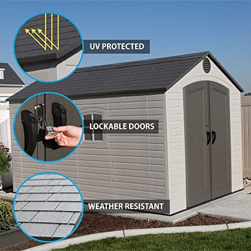 Lifetime 6402 Outdoor Storage Shed, 8 by 12.5 Feet; 2 windows