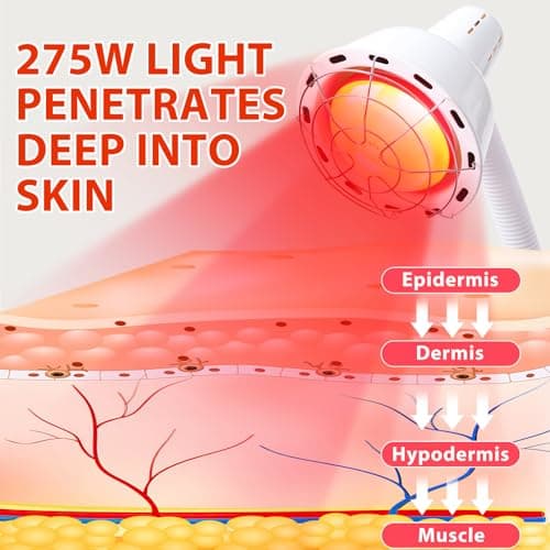 Infrared Light,White 275W Near Red Infrared Heat Lamp for Relieve Joinpt Pain and Muscle Aches