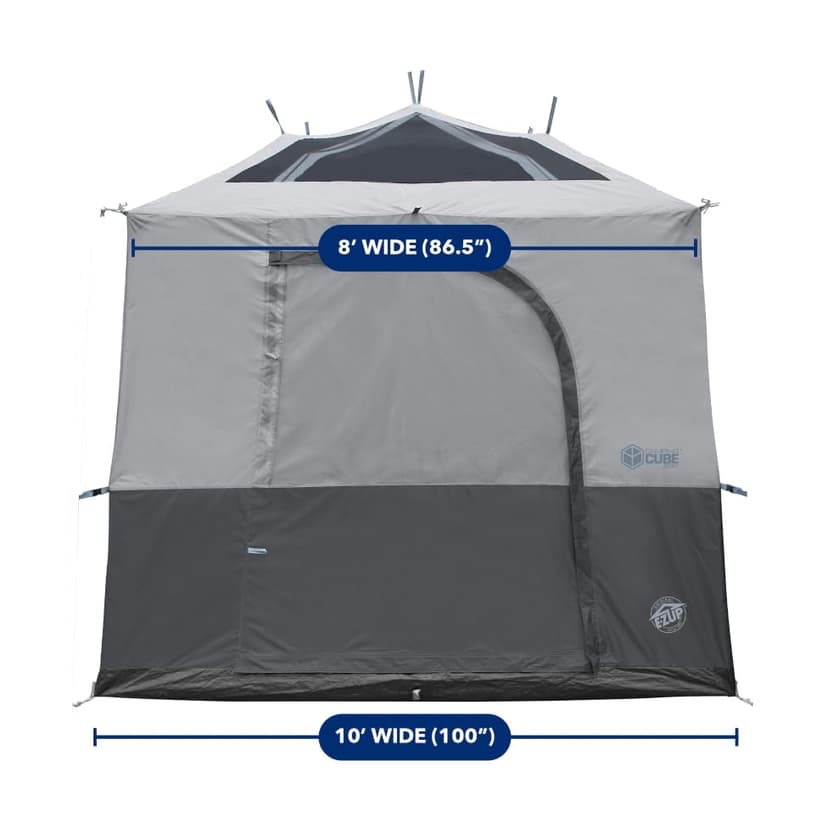 E-Z UP Camping Cube Sport, Converts 10' Angled Leg Canopy into Camping Tent, Grey (Canopy/SHELTER/Poles NOT Included)