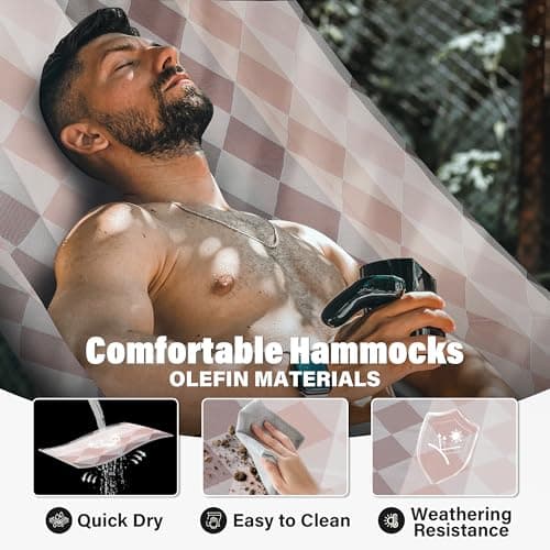 Patio Watcher 13 FT Quick Dry Textilene Hammock - Outdoor Double Hammock - Heavy Duty for Outside - 450 lbs Capacity - Rhomb