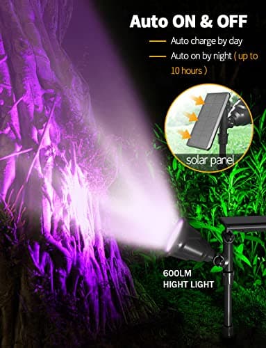 Solar Outdoor Lights, 9 Modes Color Changing 18 LED Solar Spot Lights Outdoor Waterproof Spotlight Landscape Light Solar Powered for Garden Yard Tree Flag Patio Christmas Halloween(2 Pack)