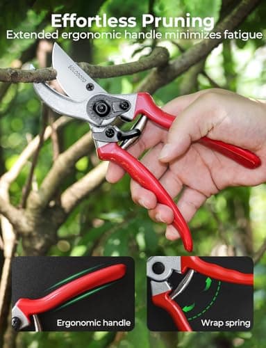 SOLOTODO 8.5" SK5 Bypass Pruning Shears for Gardening, 4x Sharper Garden Shears Clippers Scissors, Professional Pruners for Gardening Gifts for Women Men, Japanese Steel German Technique, Non-breaking