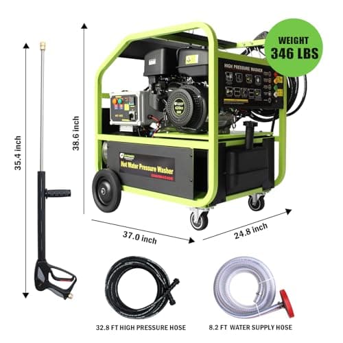 Hot Water Pressure Washer Commercial Movable Gasoline Engine 4 GPM, 4000 PSI, Electric Start, 49 State Approved(excluding California)
