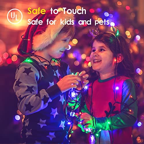 Techip 108FT 300LED Christmas String Lights Outdoor Indoor Extendable Green Wire Memory Function 8 Modes Waterproof Fairy String Lights for Xmas Tree Holiday Party Garden