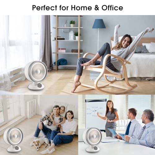 2 in 1 Heater Fan Combo, 1500W Portable Space Heater with Adjustable Temperature, Electric Cooling Fan with Oscillating,Overheat & Tip-Over Protection, Ideal for Home & Office Use